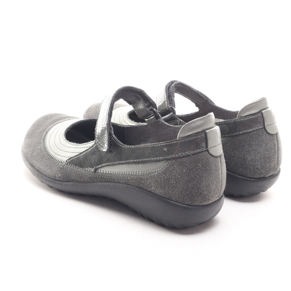 Naot Kirei Suede Leather Mary Jane Flats Loafer Sneaker Women EU 37 Gray/Black - Picture 8 of 15